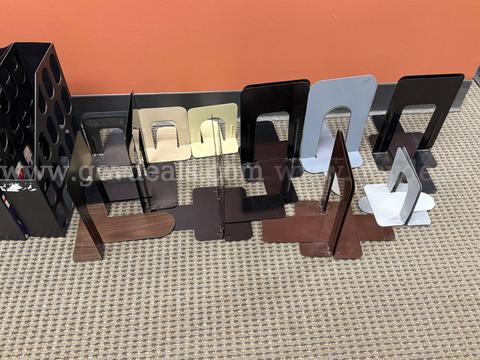 Office Supply Lot - Filing Sorters and Supplies, Monitor Stand, Magazine Racks, Trays, Etc.