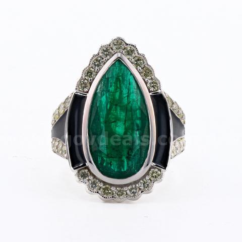 EMERALD and DIAMOND RING