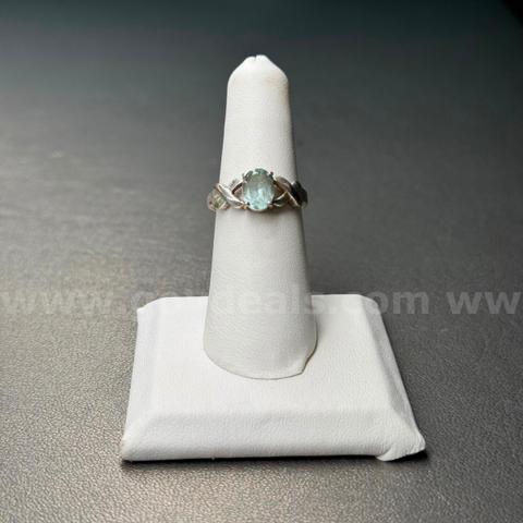 925 Silver Ring with Light Blue Stone