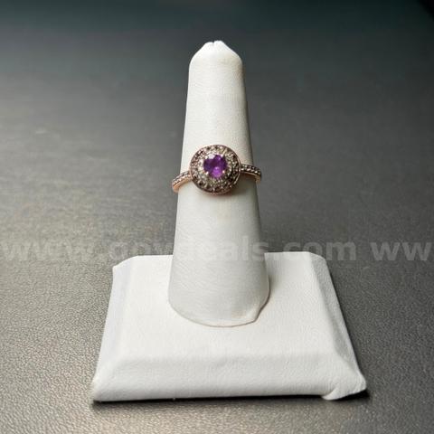 925 Silver Ring with Purple Stone