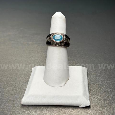 925 Silver Ring with Light Blue Stone