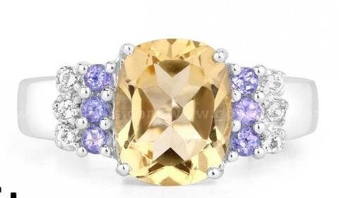 Citrine Tanzanite and Topaz Ring- BIDDING ENDS TONIGHT !!