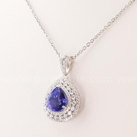TANZANITE and DIAMOND Pendant