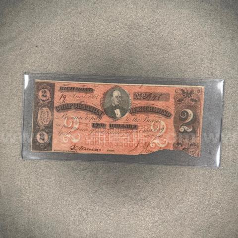 Two Dollar Confederate Bill
