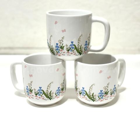 Brand New - 3 PCS - Ceramic Floral Coffee Mugs 12 oz - Shipping Available