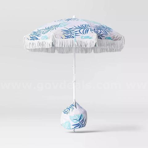 Brand New - 6' Outdoor Patio Beach Umbrella with Fringe - Shipping Available