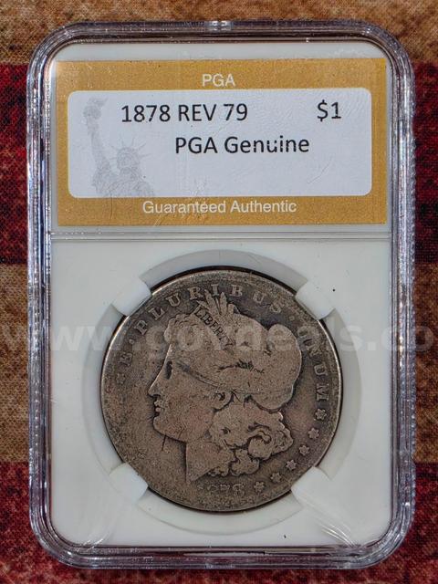 Stunning 1878 Morgan Silver Dollar PGA Genuine Reverse of 1879
