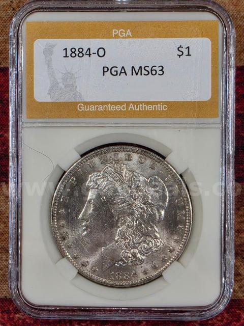 Stunning 1884-O Morgan Silver Dollar PGA MS 63