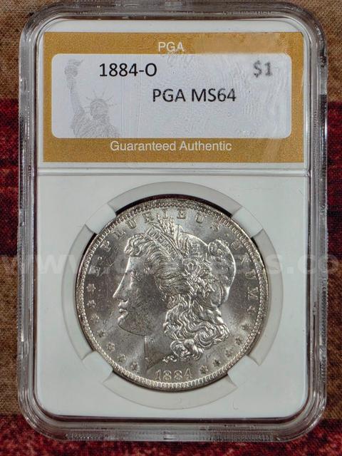 Stunning 1884-O Morgan Silver Dollar PGA Graded MS 64