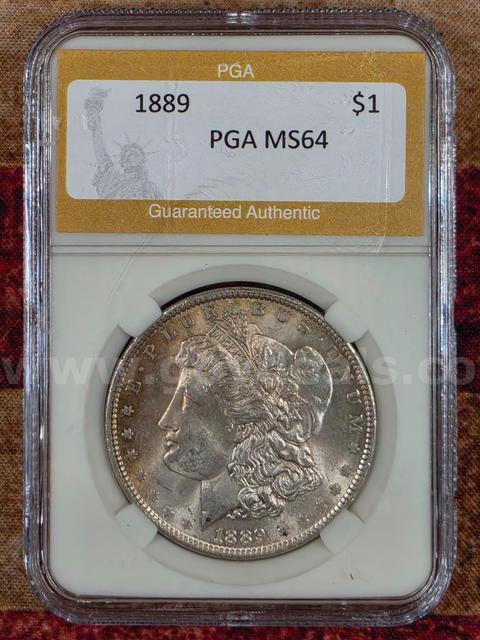 Stunning 1889 Morgan Silver Dollar PGA Graded MS 64