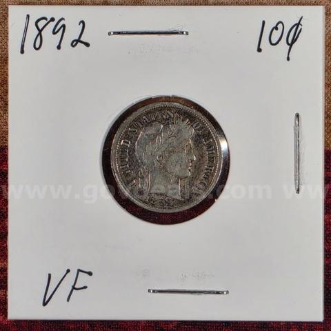 Beautiful Silver Barber Dime 1892