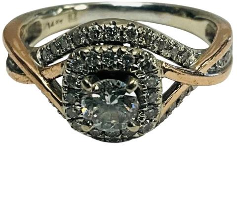 Women's Cluster ring 14kt White and Rose Gold
