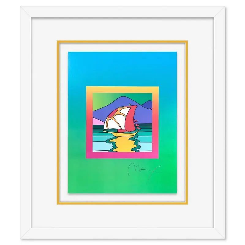 Peter Max, "Sailboat East on Blends" Framed Limited Edition Lithograph, Numbered and Hand Signed with COA - photo 1