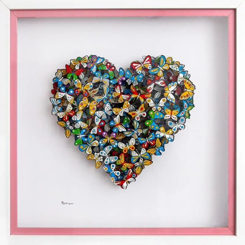 Patricia Govezensky, "Love in Paradise" Hand Signed 3D Limited Edition Woodcut, LOA - photo 1