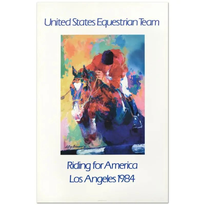 Leroy Neiman (1921-2012), "United States Equestrian Team/Riding for America/Los Angeles 1984" Fine Art Poster. - photo 1