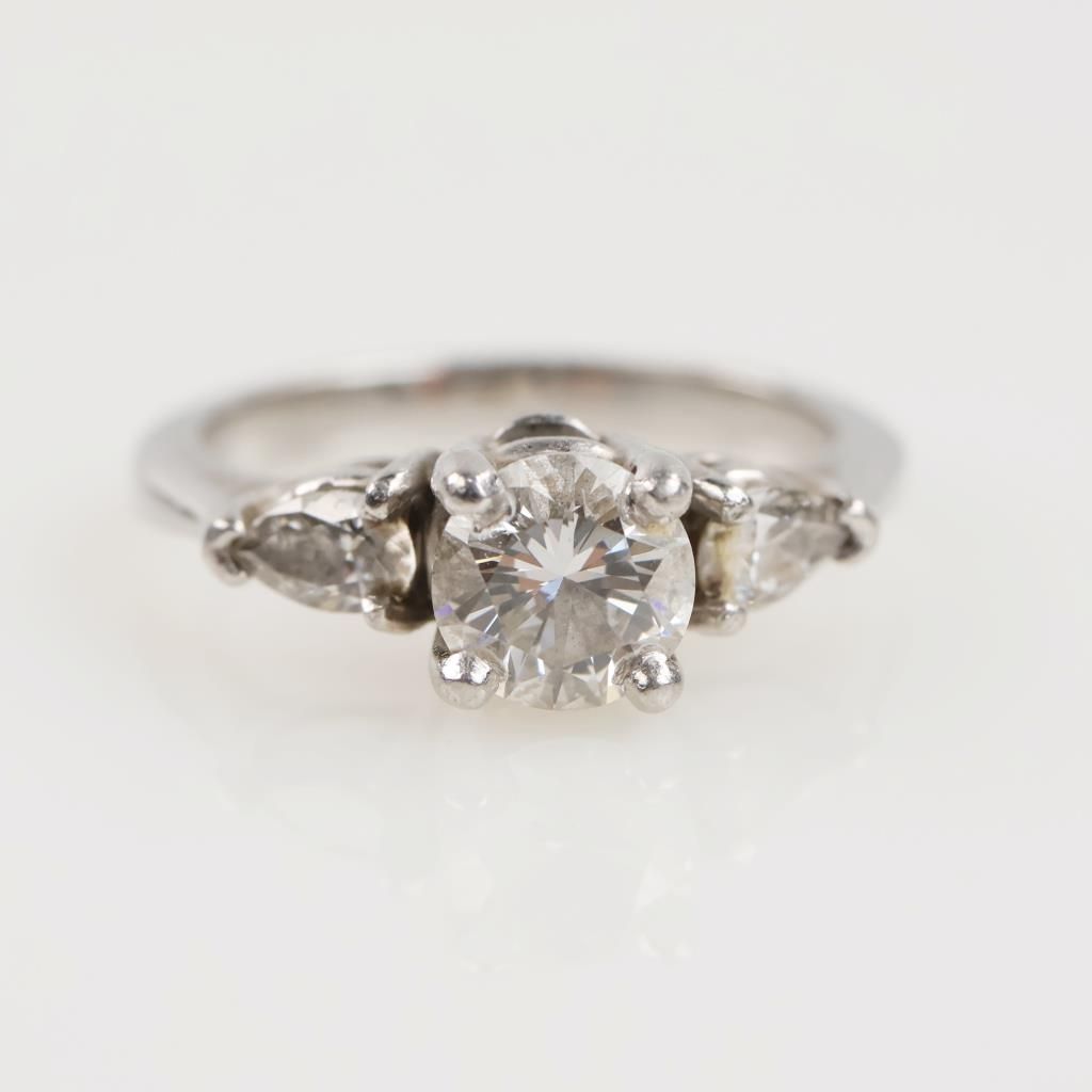 1.10cts TW Diamond Platinum Ring -Evaluated By Our Certified Gemologist-AGS/GIA - photo 1
