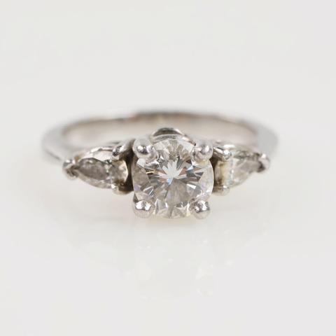 1.10cts TW Diamond Platinum Ring -Evaluated By Our Certified Gemologist-AGS/GIA