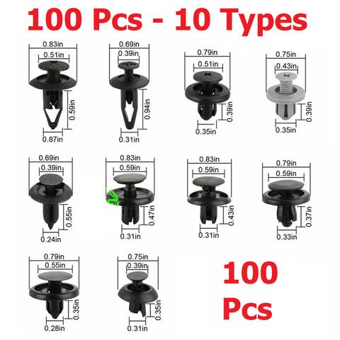 100 pc Assorted Bumper Trim Clips