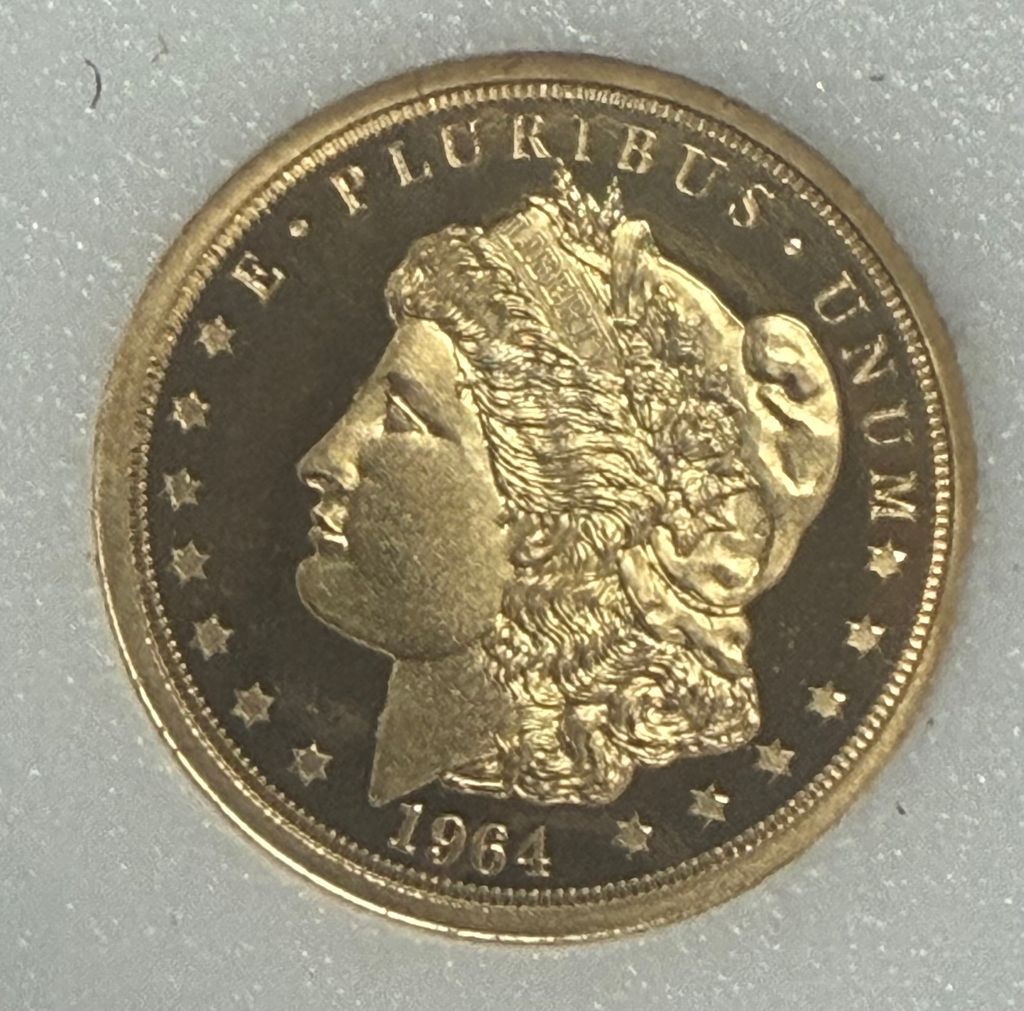 Cook Islands 2021 $5 Gold 1/10oz of .24 Gold Proof Morgan Design Real gold. Real coin from the Cook Islands. - photo 1