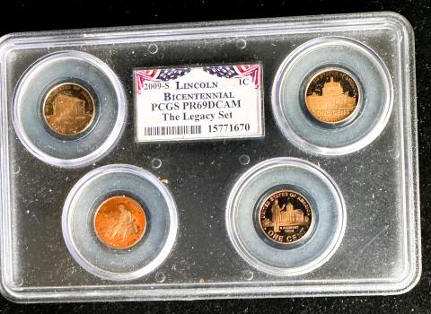 2009-S LINCOLN BICENTENNIAL PCGS HIGH GRADED PROOF 69 DEEP CAMEO "THE LEGACY SET" IN ORIGINAL HARD SEALED CASE