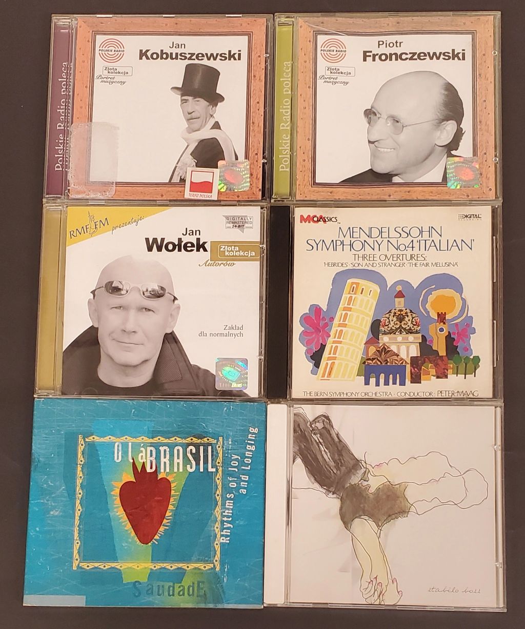 Collection of VG 6 Music CDs: Jan Kobuszewski, Piotr Fronczewski, Jan Wolek, Mendelssohn Symphony No. 4, O! Brasil, and Others - photo 1