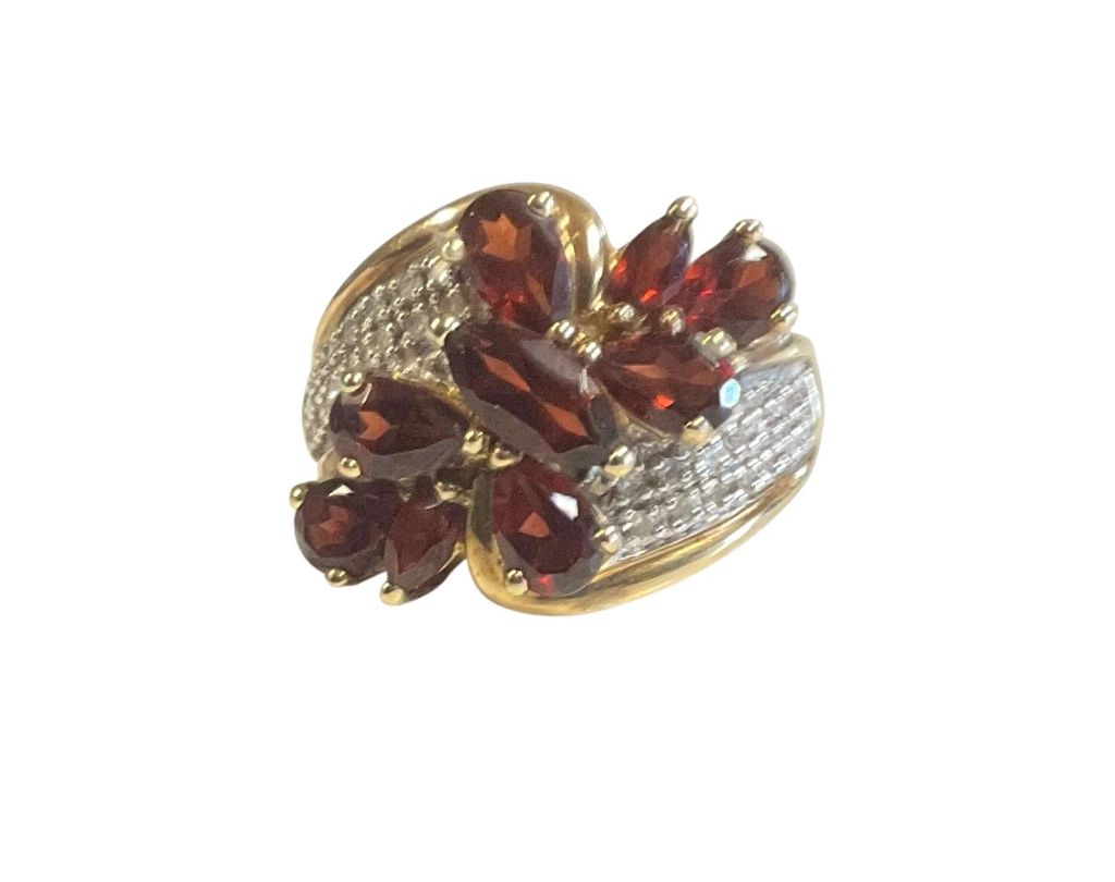 Unisex Cluster ring 10kt Yellow Gold - photo 1