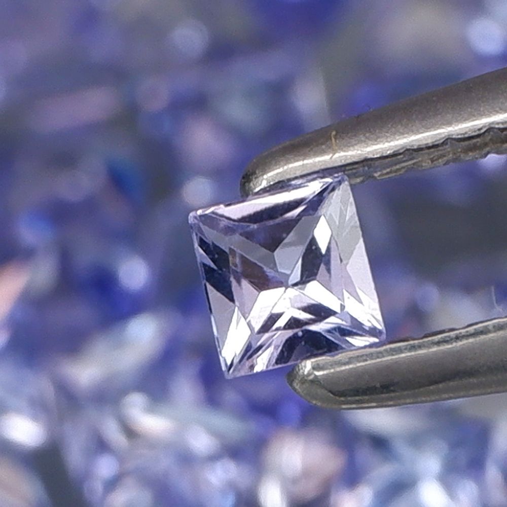No Reserve VVS Natural Tanzanite Square Cut Loose Gemstone - photo 1
