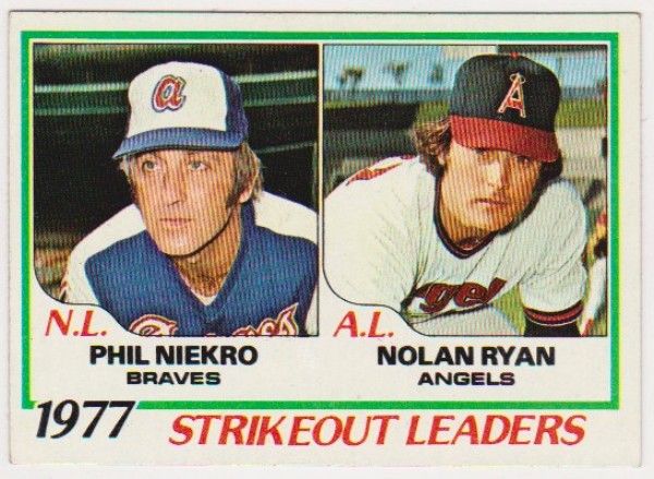 1978 Topps Nolan Ryan/Phil Niekro #206 Card - HOF'ers - photo 1