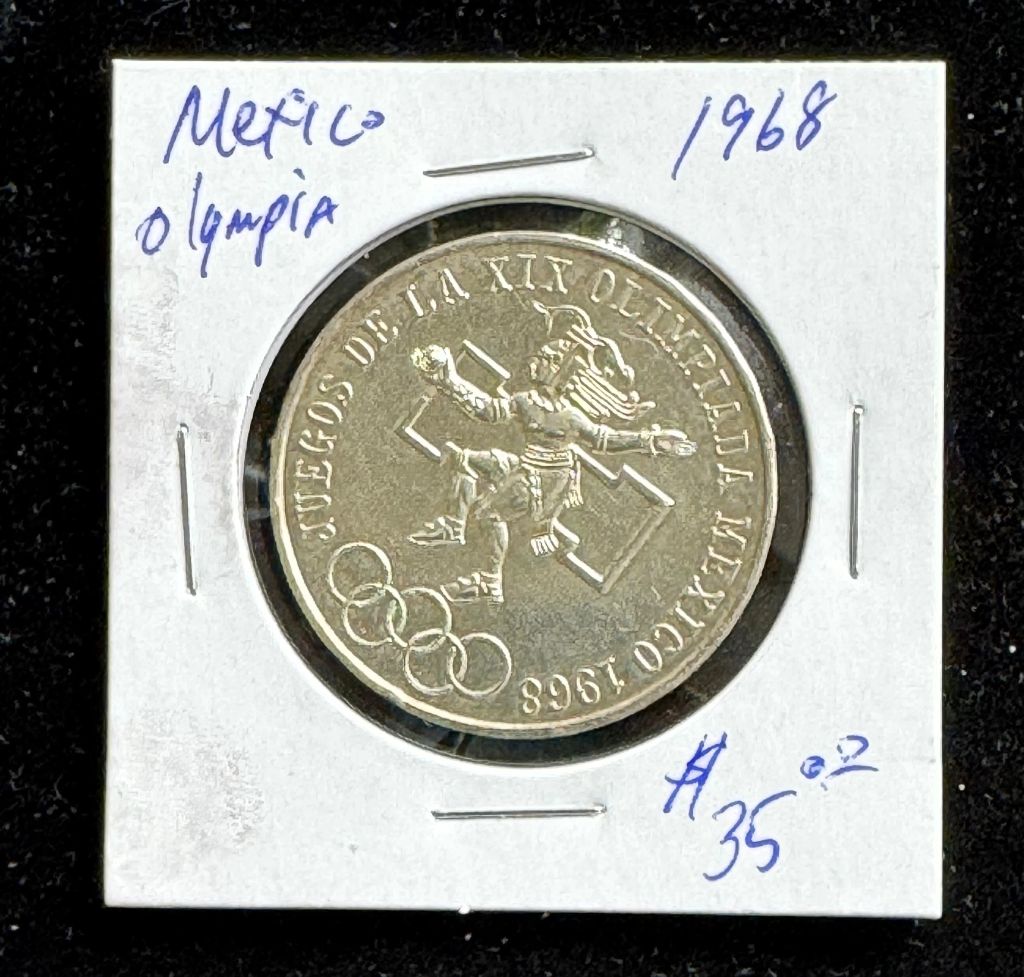 1968 MEXICO 25 PESOS SILVER OLYMPIA COIN - photo 1