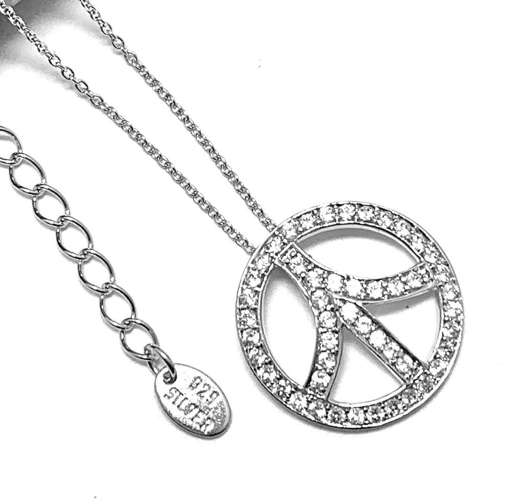 .925 Sterling Silver & 18k White Gold 1.00ctw Diamonique Diamond Necklace - photo 1