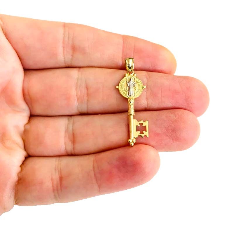 14K Two Tone Gold Key San Benito Pendant - photo 1